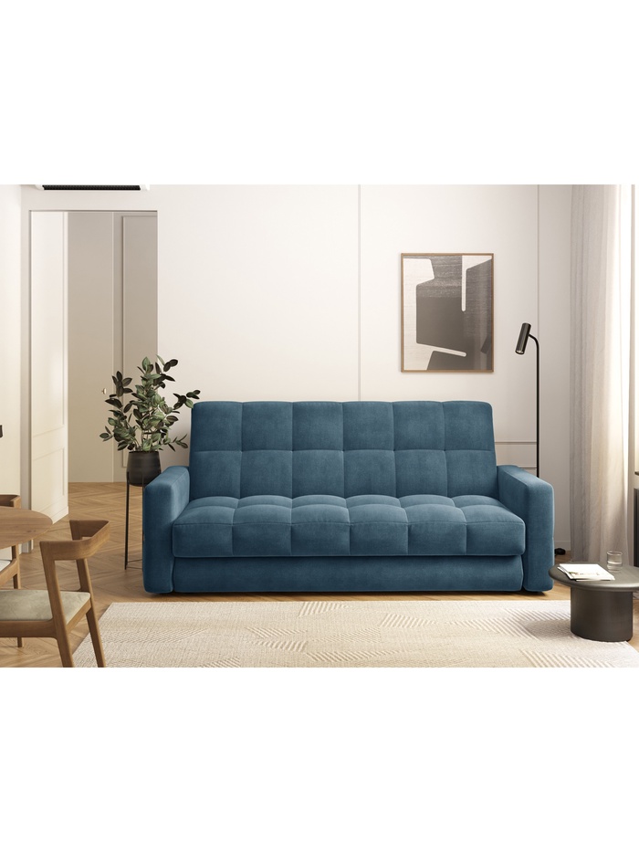 Диван прямой «Фишт», с мягкими подлокотниками, пружинный блок, книжка, цвет синий ultra midnight